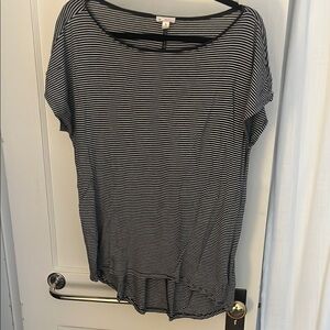 Black and White Striped Women's Top